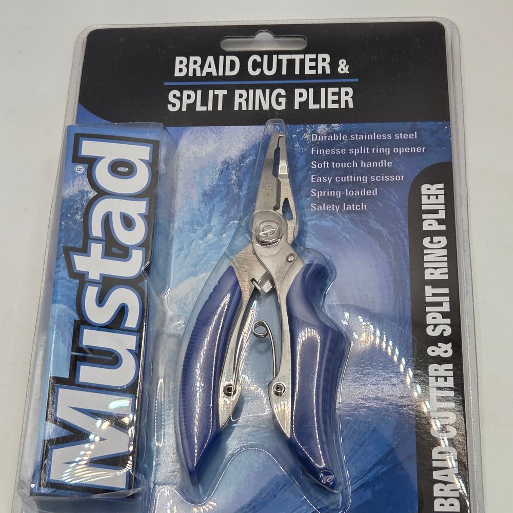 Mustad Braid Cutter Split Ring Fishing Plier NIB Stainless Steel MT-028